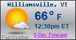 Weather Forecast for Williamsville, VT