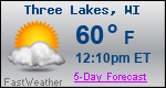 Weather Forecast for Three Lakes, WI