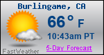 Weather Forecast for Burlingame, CA