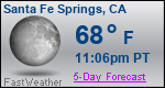 Weather Forecast for Santa Fe Springs, CA