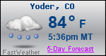 Weather Forecast for Yoder, CO