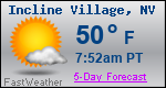 Weather Forecast for Incline Village, NV