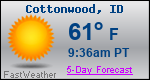 Weather Forecast for Cottonwood, ID