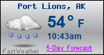 Weather Forecast for Port Lions, AK