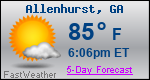 Weather Forecast for Allenhurst, GA