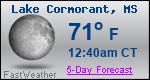 Weather Forecast for Lake Cormorant, MS