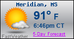 Weather Forecast for Meridian, MS