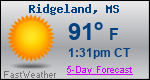 Weather Forecast for Ridgeland, MS