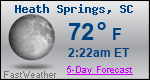 Weather Forecast for Heath Springs, SC