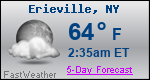 Weather Forecast for Erieville, NY