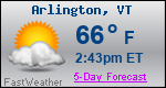 Weather Forecast for Arlington, VT