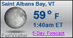 Weather Forecast for Saint Albans Bay, VT