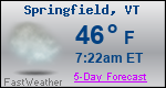 Weather Forecast for Springfield, VT