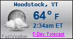 Weather Forecast for Woodstock, VT