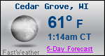 Weather Forecast for Cedar Grove, WI