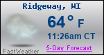 Weather Forecast for Ridgeway, WI
