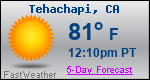 Weather Forecast for Tehachapi, CA