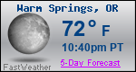 Weather Forecast for Warm Springs, OR
