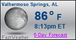 Weather Forecast for Valhermoso Springs, AL