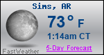 Weather Forecast for Sims, AR