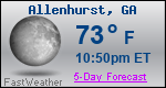 Weather Forecast for Allenhurst, GA