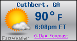 Weather Forecast for Cuthbert, GA