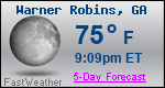 Weather Forecast for Warner Robins, GA