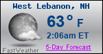Weather Forecast for West Lebanon, NH
