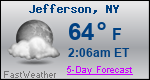 Weather Forecast for Jefferson, NY