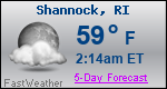Weather Forecast for Shannock, RI