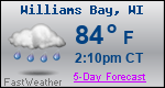 Weather Forecast for Williams Bay, WI