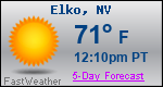 Weather Forecast for Elko, NV