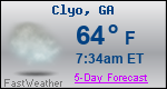 Weather Forecast for Clyo, GA