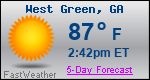 Weather Forecast for West Green, GA