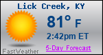 Weather Forecast for Lick Creek, KY