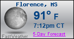 Weather Forecast for Florence, MS
