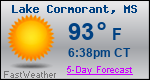 Weather Forecast for Lake Cormorant, MS