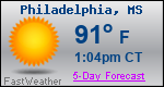 Weather Forecast for Philadelphia, MS