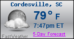 Weather Forecast for Cordesville, SC