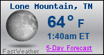 Weather Forecast for Lone Mountain, TN