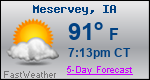 Weather Forecast for Meservey, IA