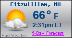 Weather Forecast for Fitzwilliam, NH