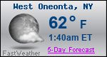 Weather Forecast for West Oneonta, NY