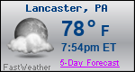 Weather Forecast for Lancaster, PA