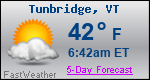 Weather Forecast for Tunbridge, VT