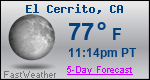 Weather Forecast for El Cerrito, CA