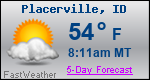 Weather Forecast for Placerville, ID