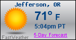 Weather Forecast for Jefferson, OR