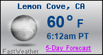 Weather Forecast for Lemon Cove, CA