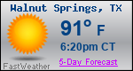 Weather Forecast for Walnut Springs, TX